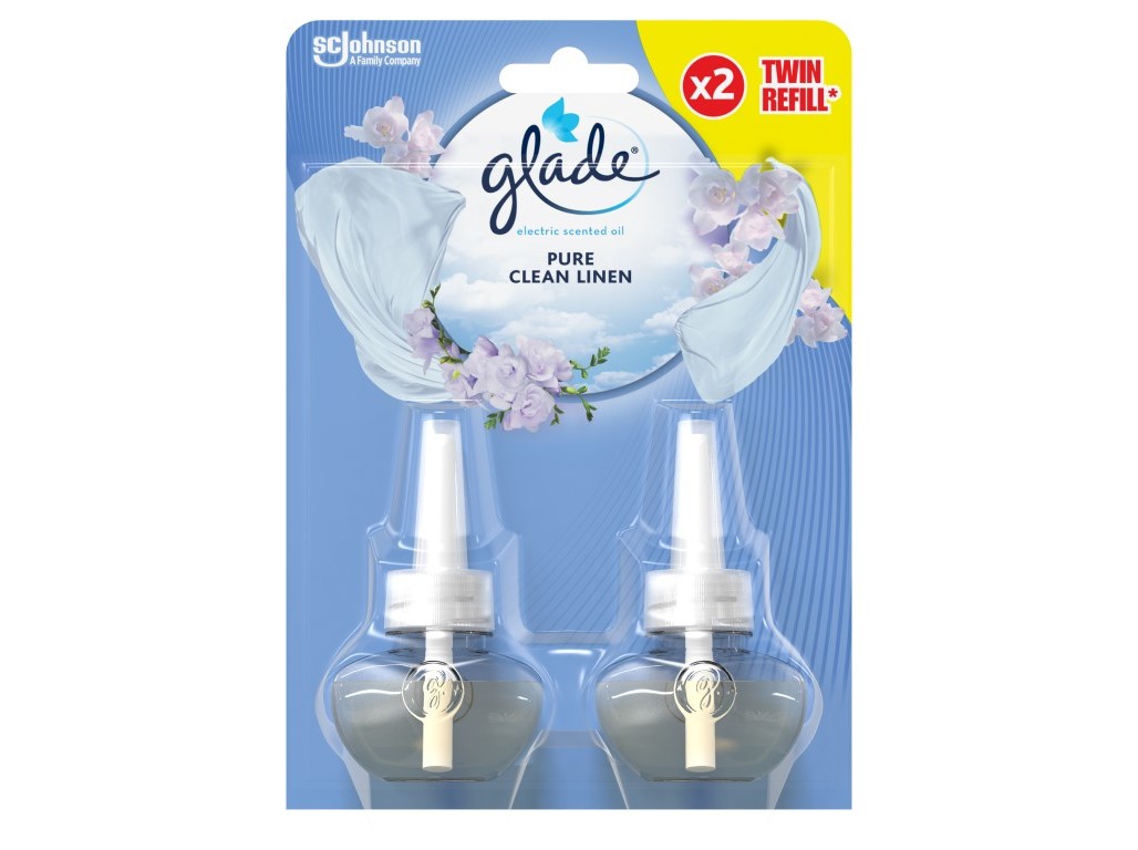 AMBIENTADOR GLADE ELÉCTRICO RECARGA DUPLA CLEAN LINEN 2X20ML