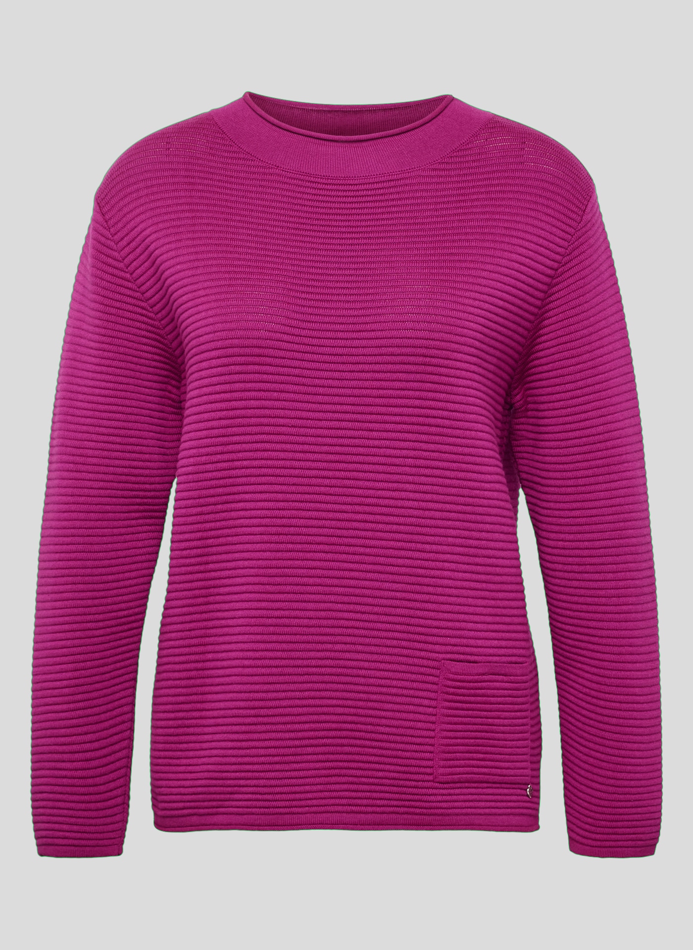 Rabe Strickpullover mit Rippstruktur und aufgesetzter, seitlichen Tasche