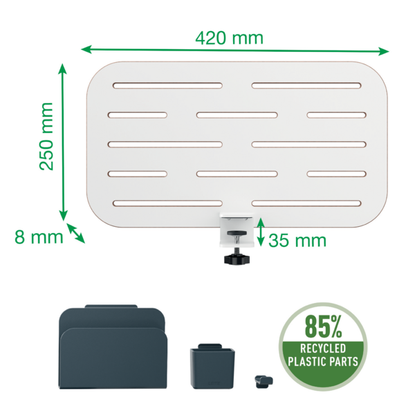 Bureau Ophangbord Klein 42x25 cm wit