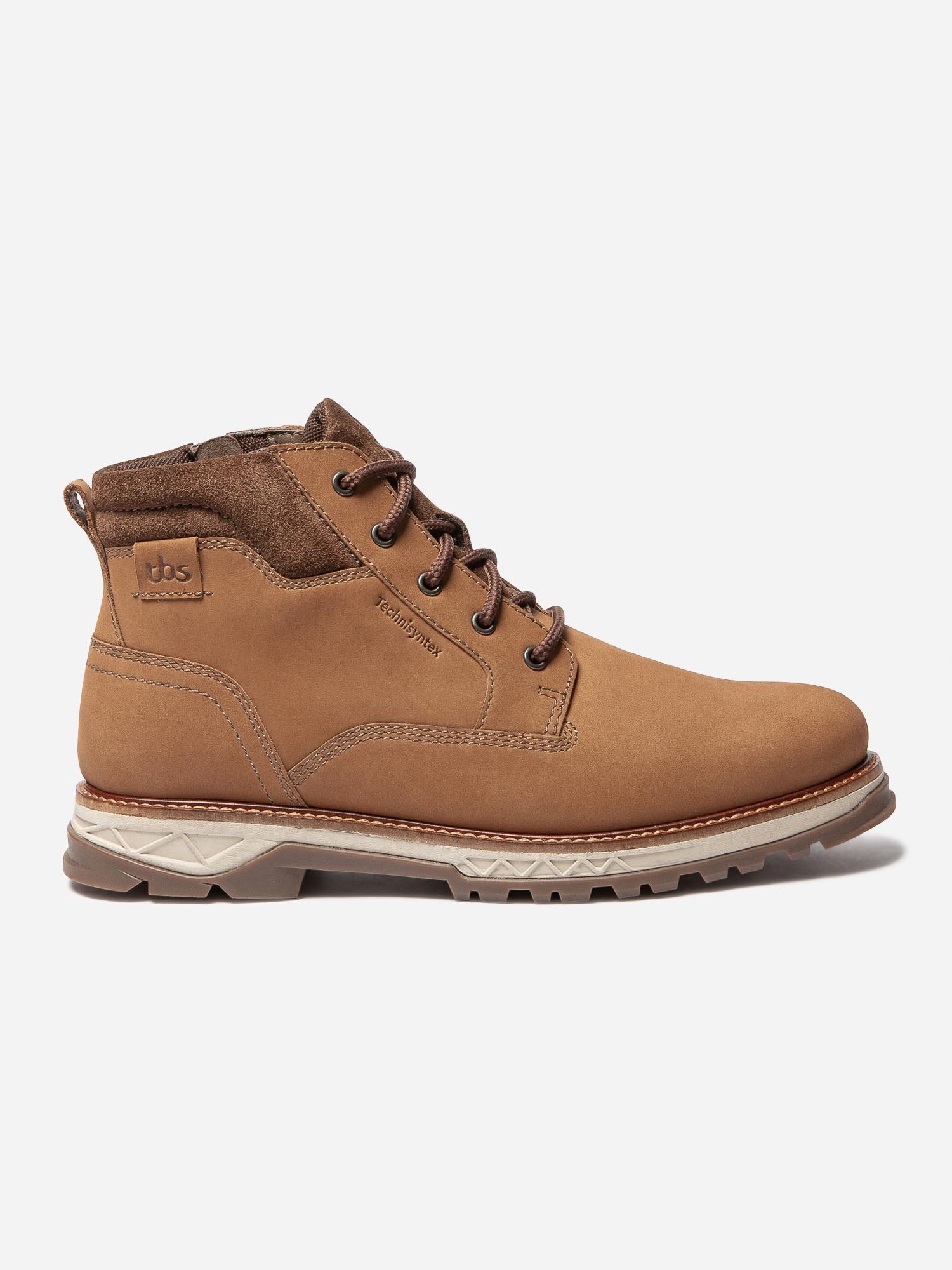 Boots Homme Confort Semelle Crantée Cuir Camel