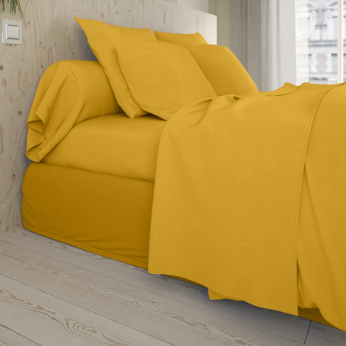Drap Housse Studio Coton Jaune