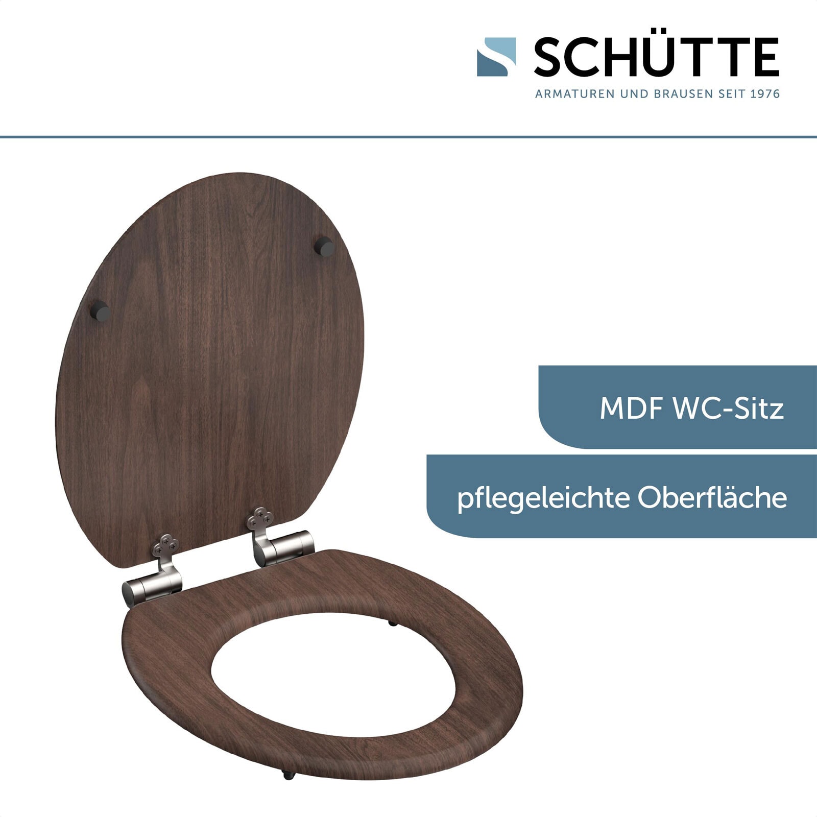 SCHÜTTE WC-Sitz Dark Wood Kratzfest Absenkautomatik MDF