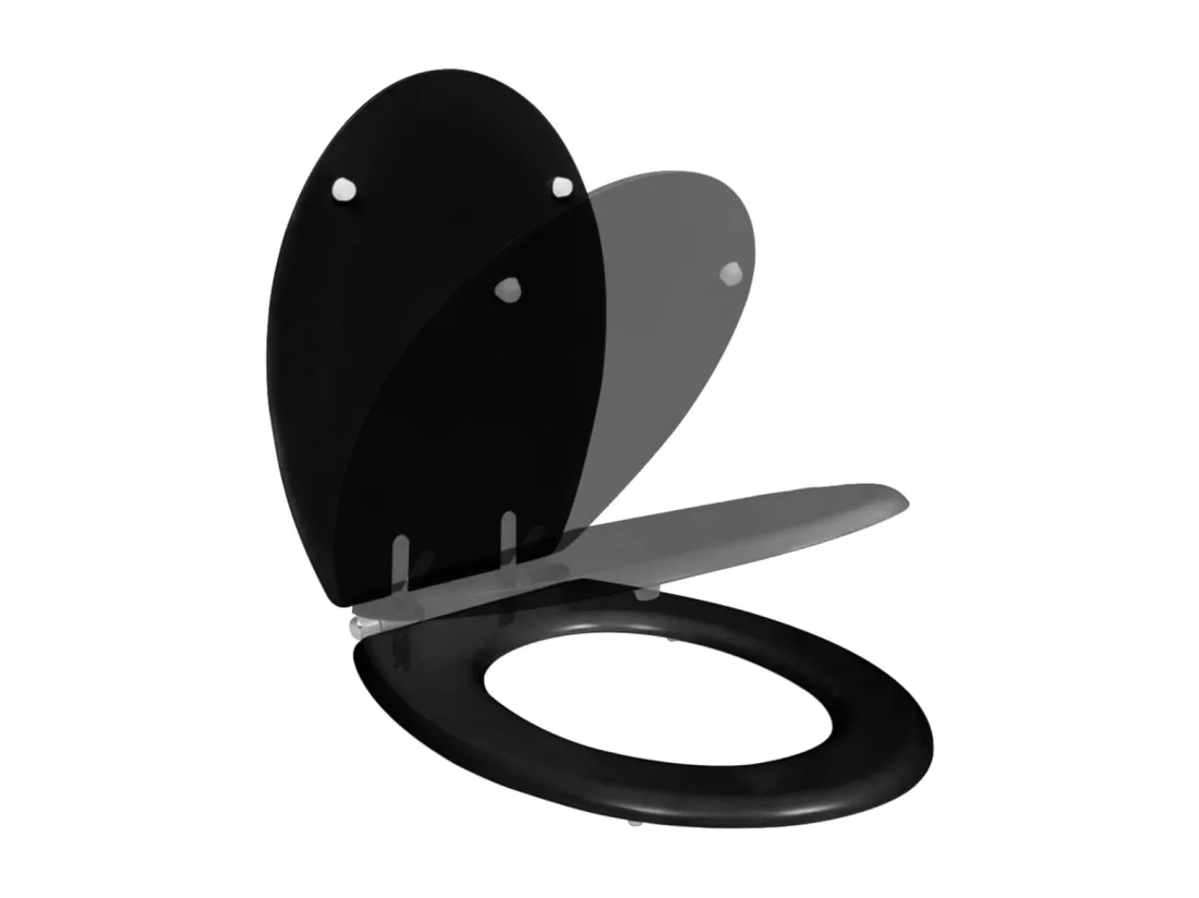 Siège de toilette abattant effet bois noire 45 x 36 x 5 cm 02_0002876
