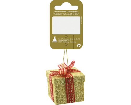 Kerstboom ornament cadeau plastic goud