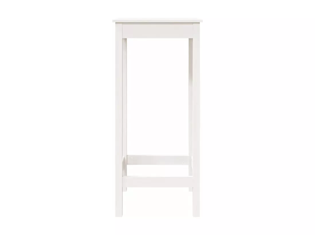 Table de bar blanc 50x50x110 cm bois massif de pin