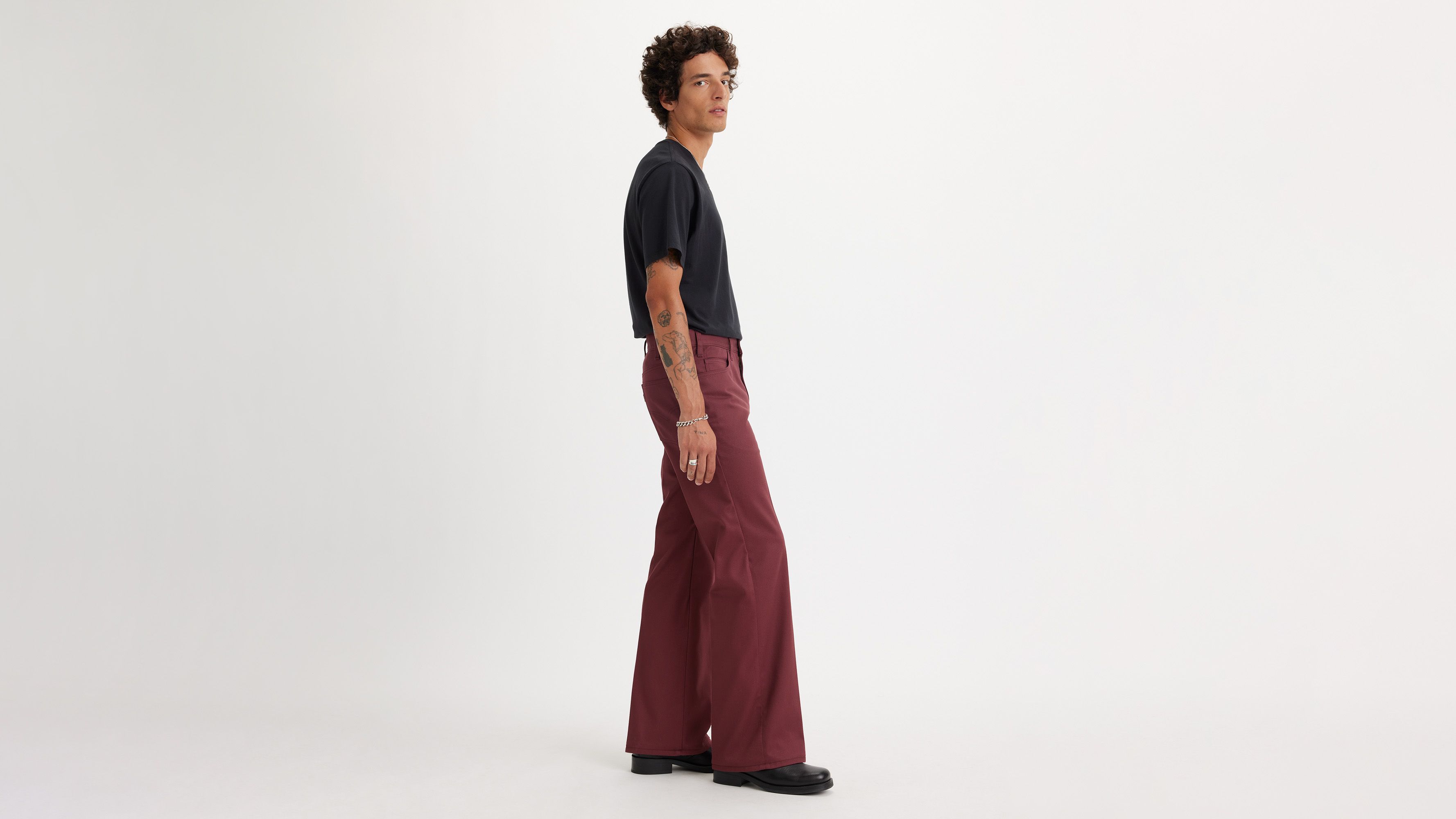 Levi's® pantalon Sta-Prest® Flare - Red Mahogany Sta-Prest Twill - Rouge