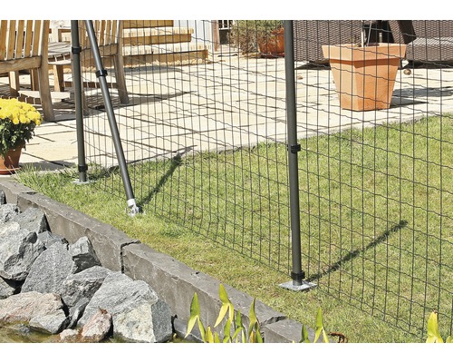 ALBERTS FixClip hekwerkaansluitset voor betonneren, 122 cm, antraciet