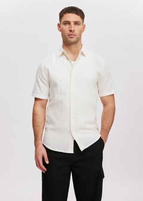 Overhemd met korte mouwen off-white (WIT.O)