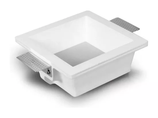 Collerette Downlight LED Intégration Plâtre/Pladur Carrée 9W Coupe 183x183 mm UGR17 2700K Blanc chaud