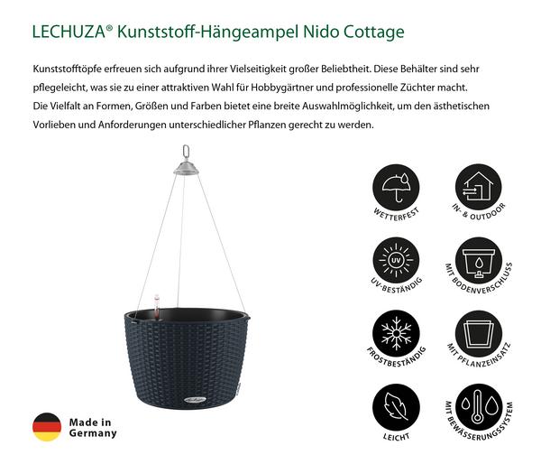 LECHUZA® Kunststoff-Hängeampel Nido Cottage