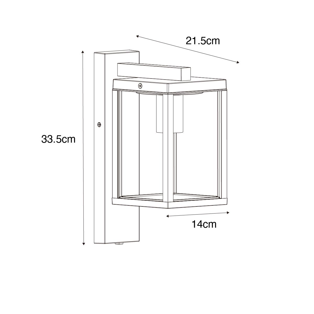 Buiten wandlantaarn zwart met ribbel glas en schemersensor - Charlois