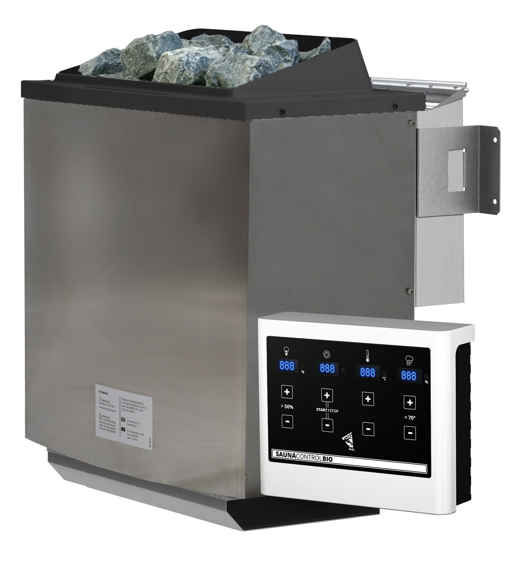 Karibu Saunaofen 9KW Bio SET mit Steinen und Steuergerät Bio-Easy