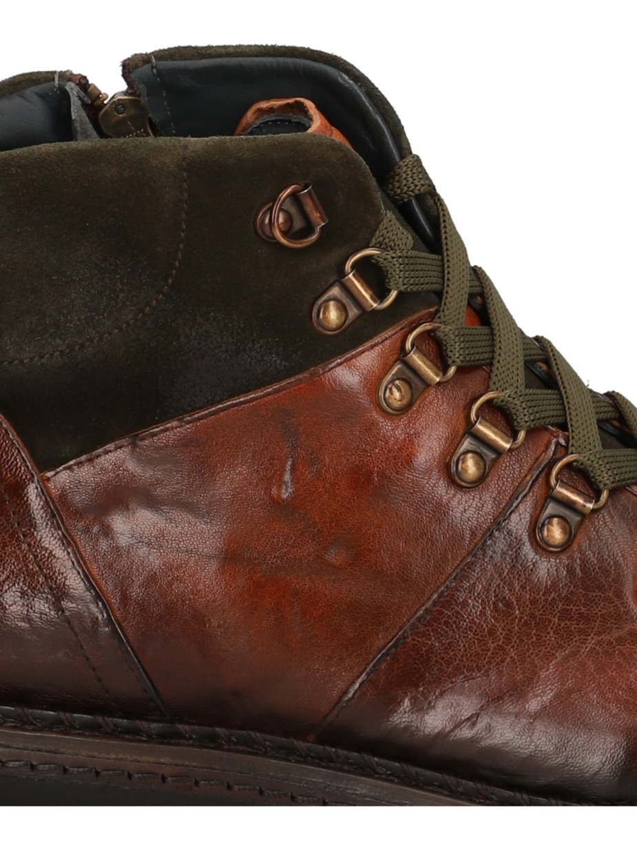 Lederkombination Boot