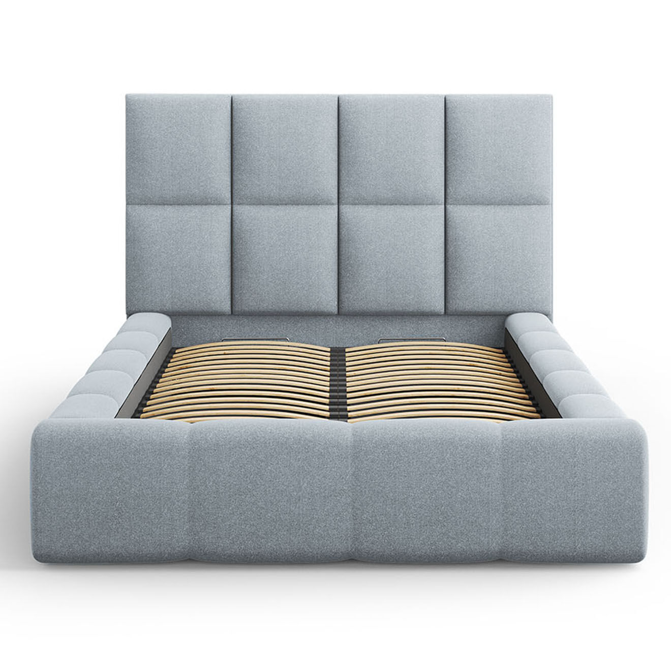 Maison Héritage Lit avec coffre de rangement Isa bleu clair - 230x185x125 cm