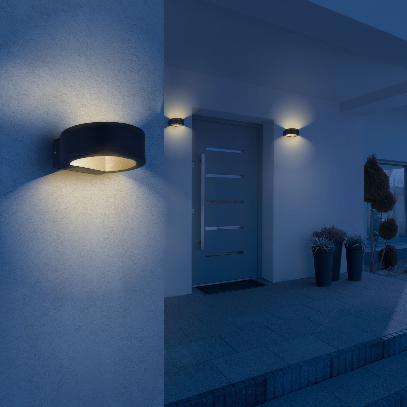 LED-Außenleuchte - schwarz-matt - Aluminium