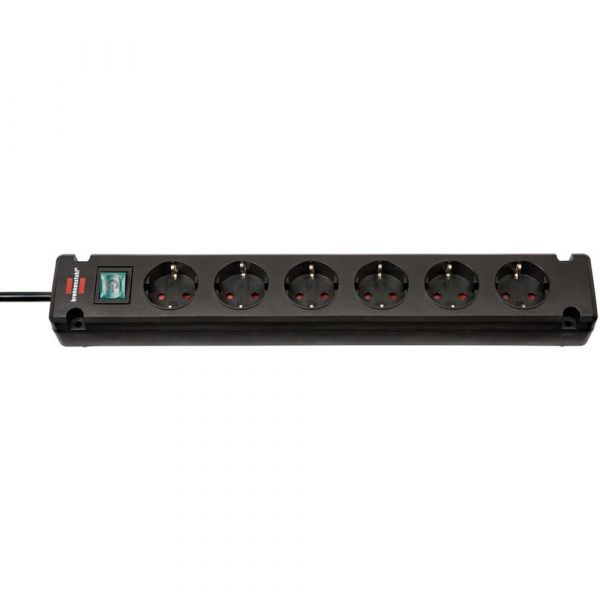 Brennenstuhl Base de Tomas Multiplas Bremounta Negra Apta para Montaje Fijo Número de Tomas 6