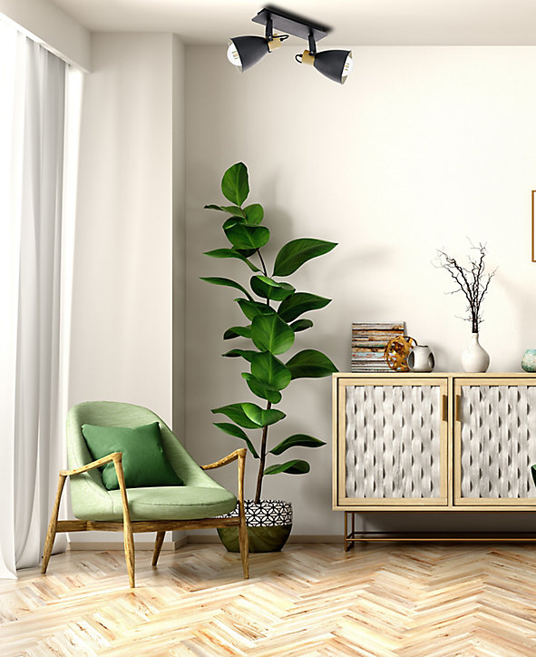 Spot Coswarth 2 lumières E27 40W IP20 Eglo noir