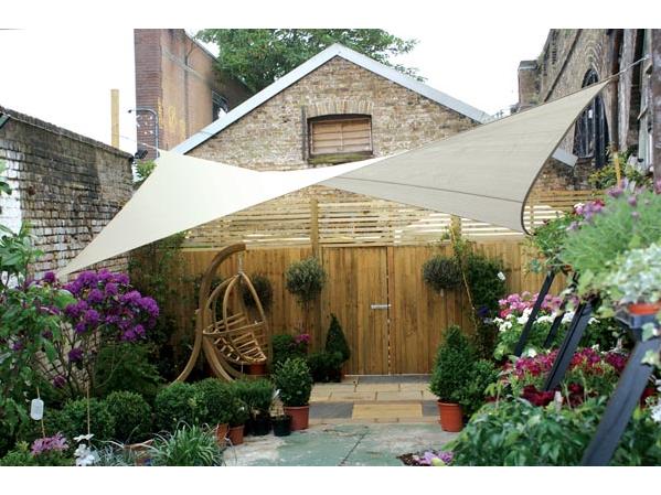 Perel Sonnensegel 500 cm, Quadratisch Quadrat, 5 x 5 m, creme