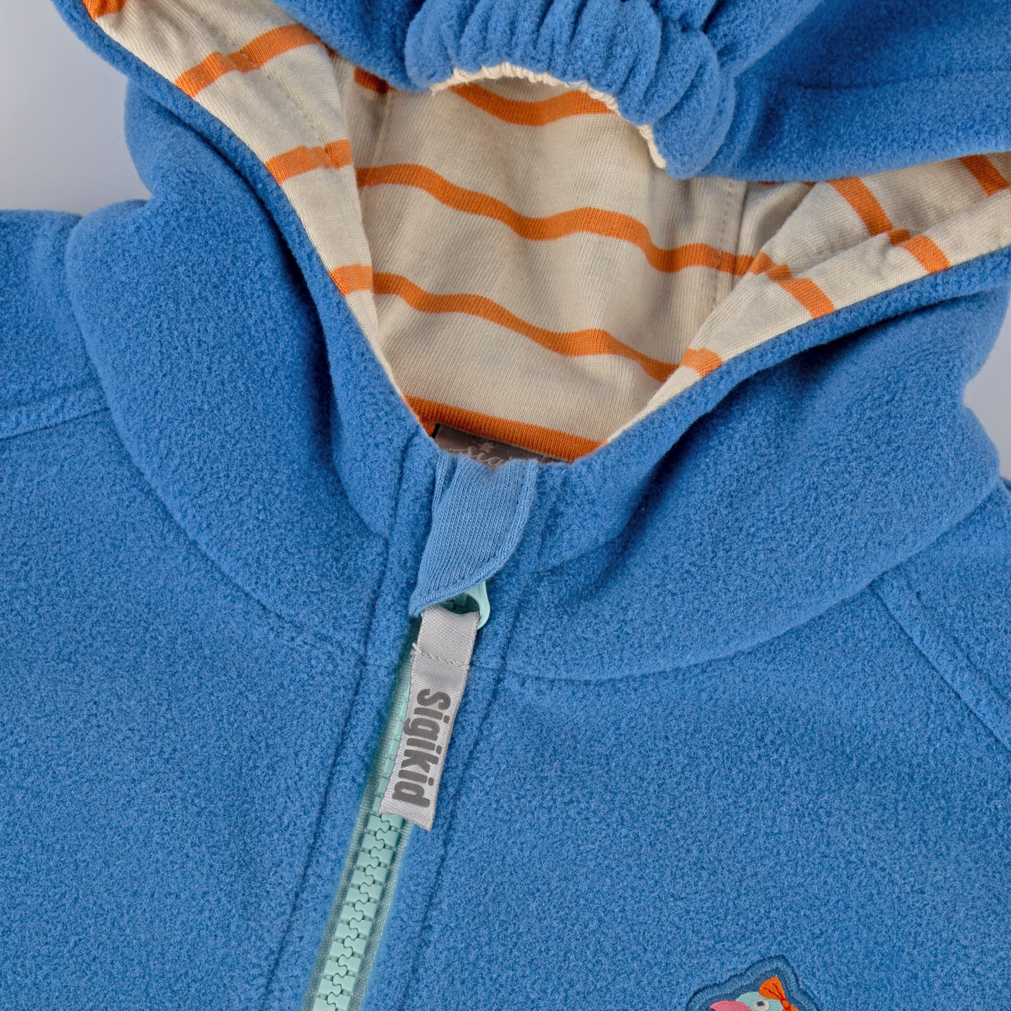 Kapuzen-Fleecejacke M - SKATING FLAMINGO in blau