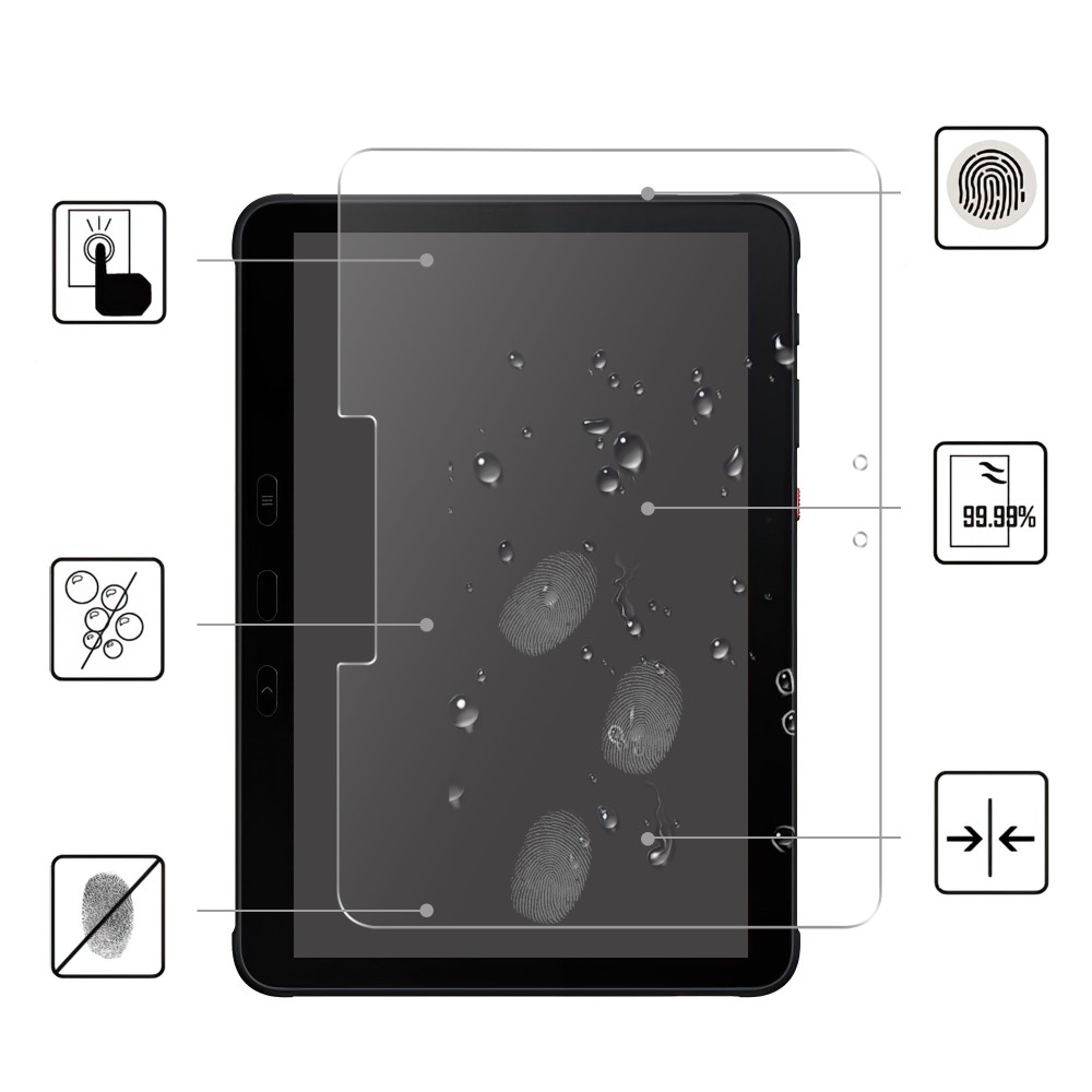 Samsung Galaxy Tab Active4 Pro Full-Screen Vollbild Panzer Glas Display Schutz - Transparent