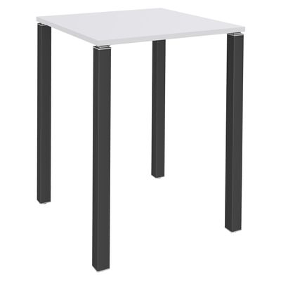 Table Lounge 4 pieds - L80xH105xP80 cm - Pied carbone - plateau blanc perle