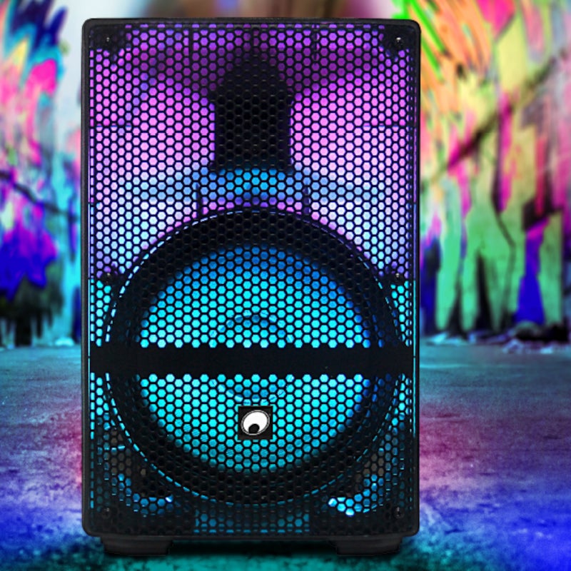 Omnitronic MSE-8+ mobiele party speaker met accu, LED-effecten en microfoon