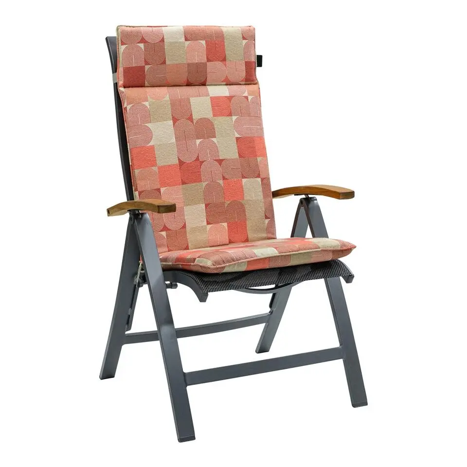 Madison - Tuinstoelkussen Hoge Rug Jacky terra - Ca. 120x50 cm - Set van 4