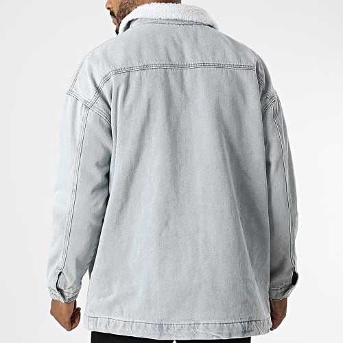 Veste Jean Col Mouton Bleu Wash