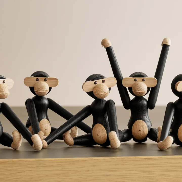Kay Bojesen - Holz-Affe mini, grau