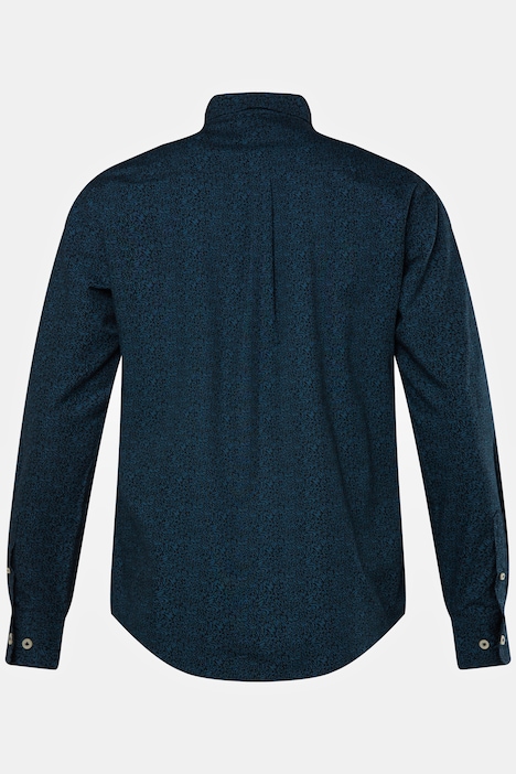 Hemd, Langarm, Mini Buttondown-Kragen, Allover-Print, Modern Fit, bis 8 XL
