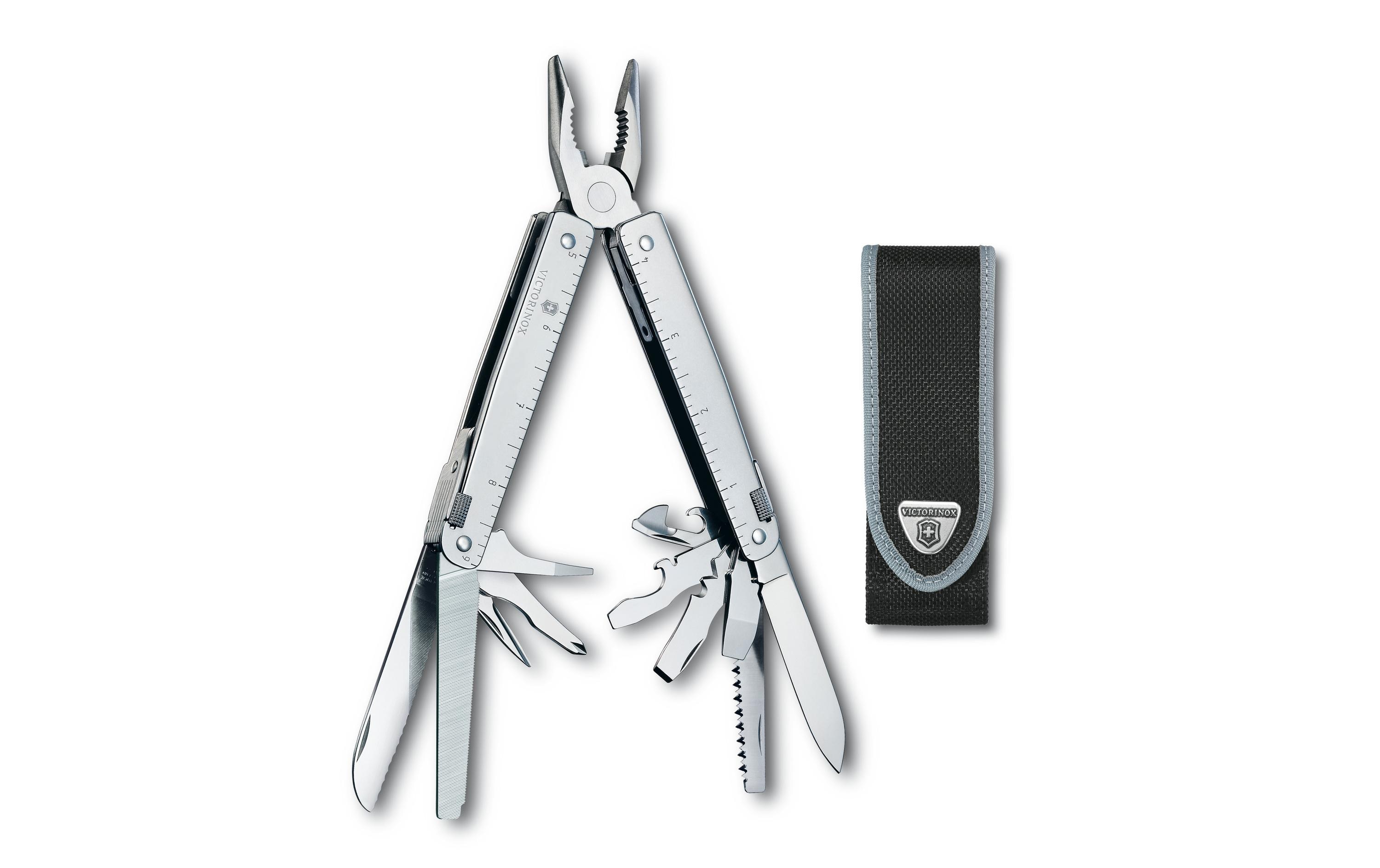 SwissTool 115 mm<br>Robustes multifunktionales Tool mit Feststell-Werkzeugen
