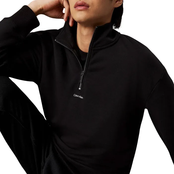 Calvin Klein Nano Logo Quarter Zip Sweater Heren
