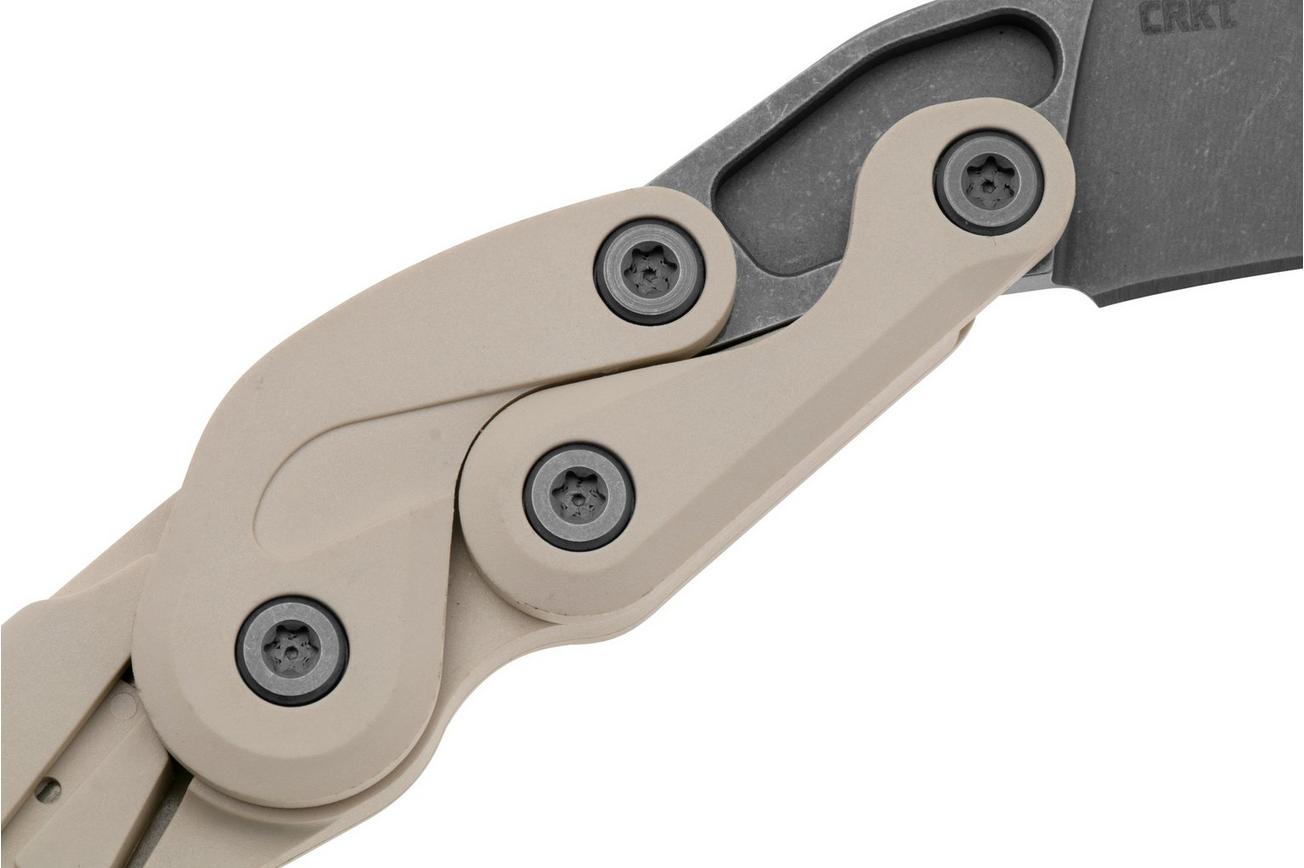 CRKT Provoke 4041S Stonewashed AUS8, Sand Grivory, Kinematic Karambit zakmes, Joe Caswell design