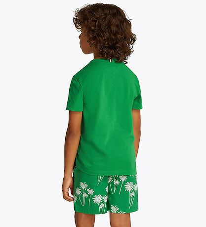 Tommy Hilfiger T-Shirt - Palm Print - Strahlend Green