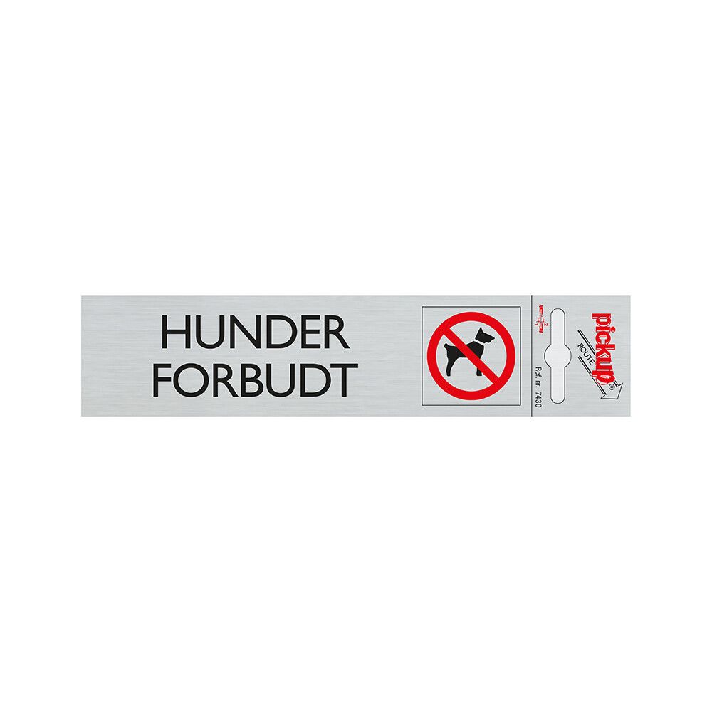 SKILT PICKUP HUNDER FORBUDT ALU 165 X 44 MM