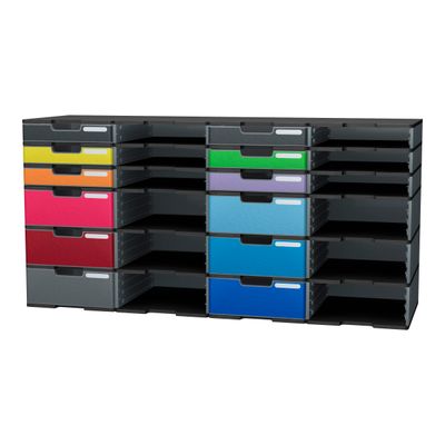 Exacompta Modulo Ecoblack - Elément de base cases normales noir/gris souris