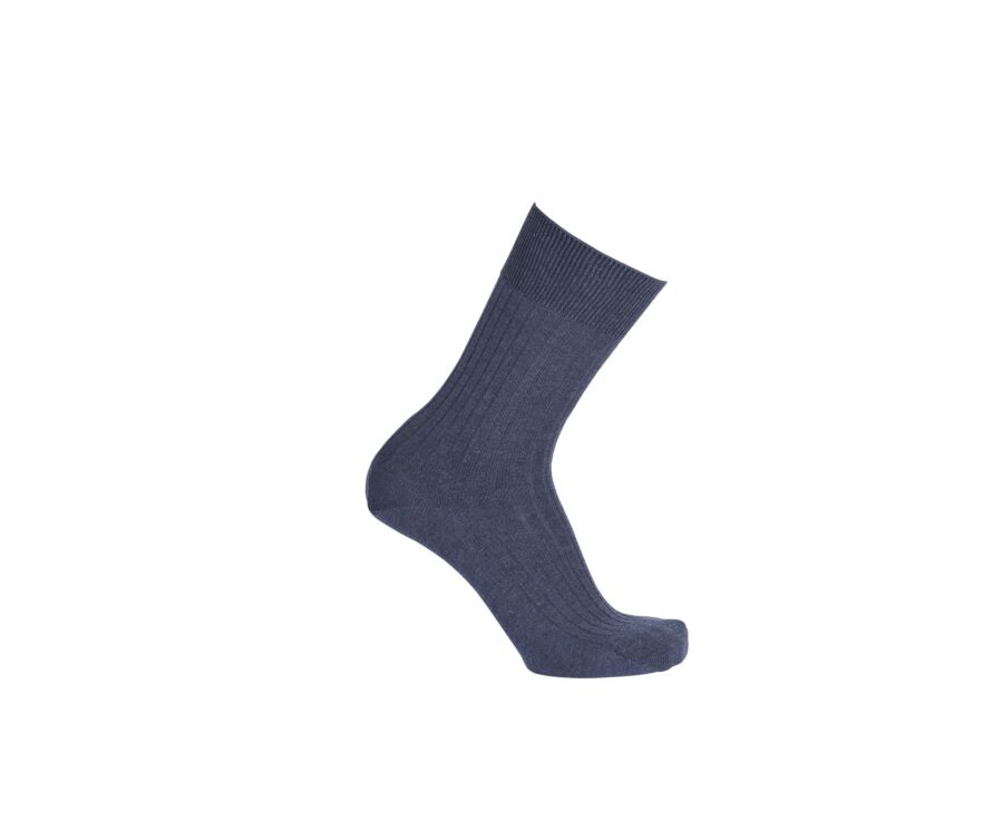 Chaussettes ville homme fil d’Ecosse Bleu Chiné