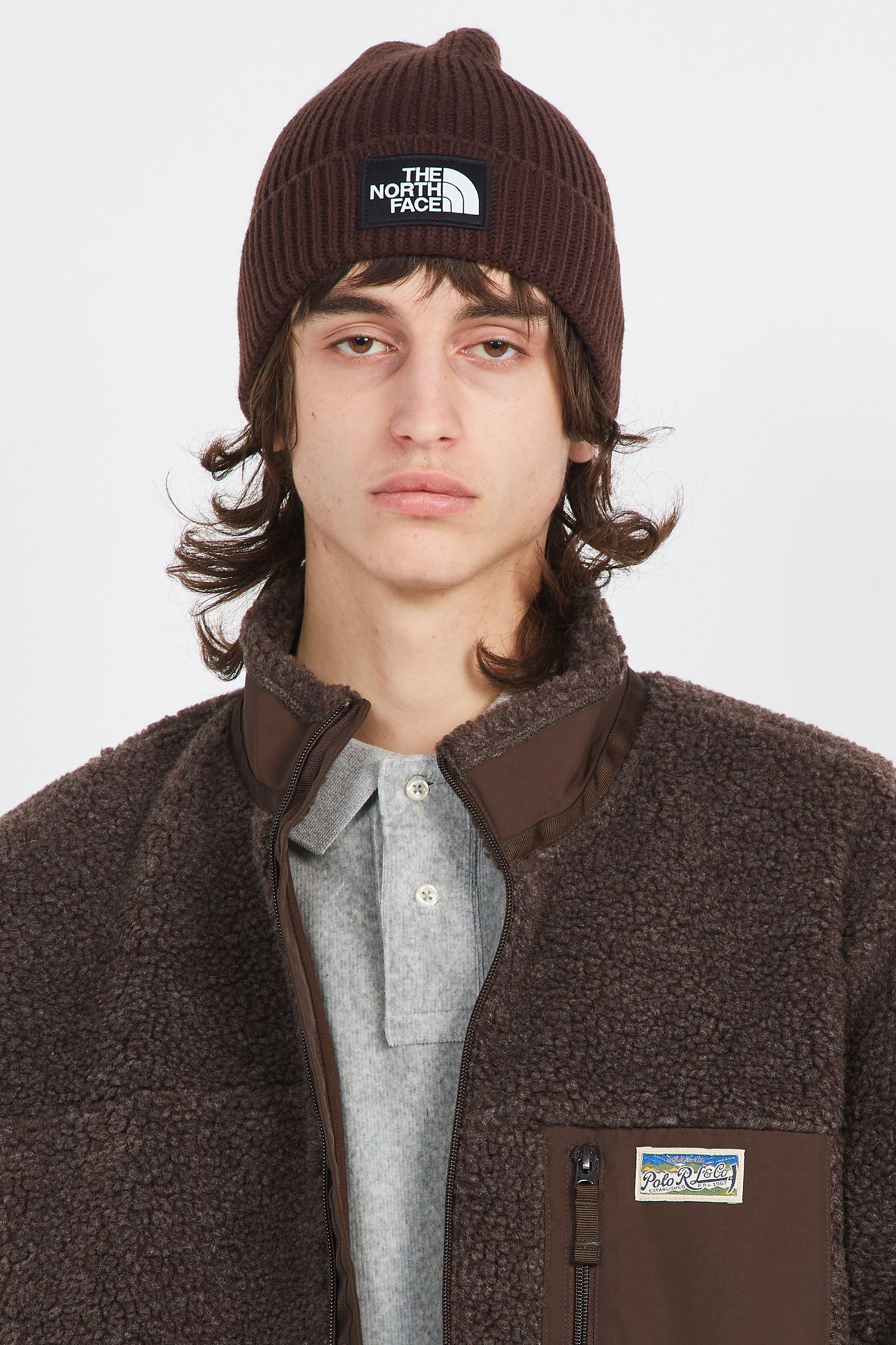 THE NORTH FACE Bonnet TNF LOGO BOX CUF BNE Marron