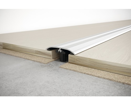 SKANDOR universeel profiel, zilver geanodiseerd, zelfklevend, inclusief deuvels, 5,5 x 37 x 2700 mm