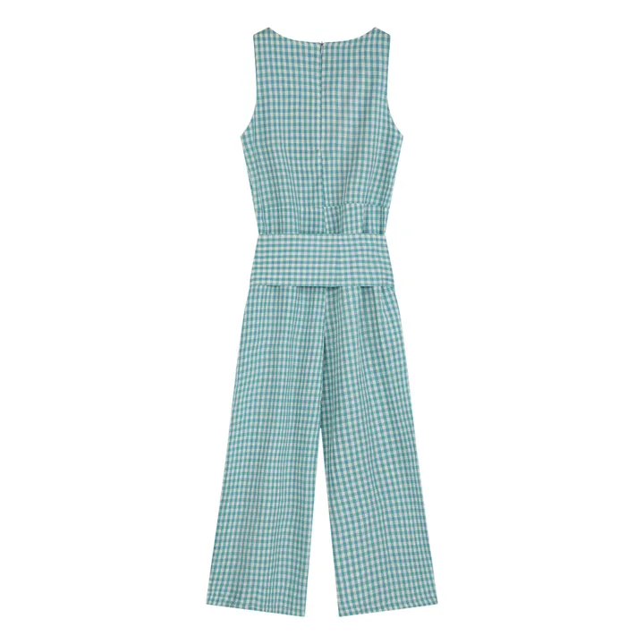 Bobo Choses Combinaison Ceinturée Vichy - Collection Femme  | Bleu turquoise