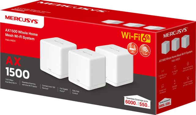 Mercusys Halo H1500X WiFi 6 mesh-system (3-pk)