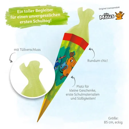 Trötsch Schultüte Die Maus 85 cm, eckig