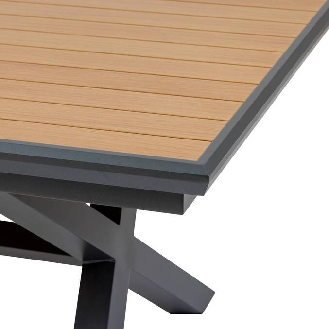 Table de jardin extensible AXIOME Effet bois Noix & Graphite