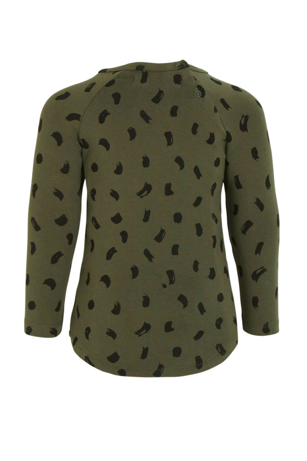 Your Wishes baby longsleeve met all over print donkergroen/zwart