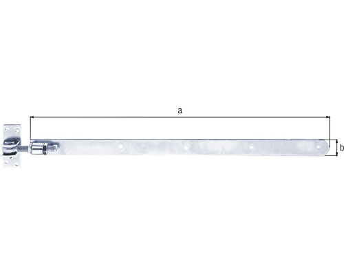 Verstelbaar recht scharnier 660 x 40 mm, verzinkt, diklaag gepassiveerd