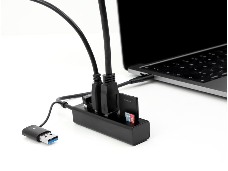 Delock USB-Hub 3.0 Typ-C   SD/MicroSD Slot 3-Port-USB-C-Hub mit SD und Micro SD Slot