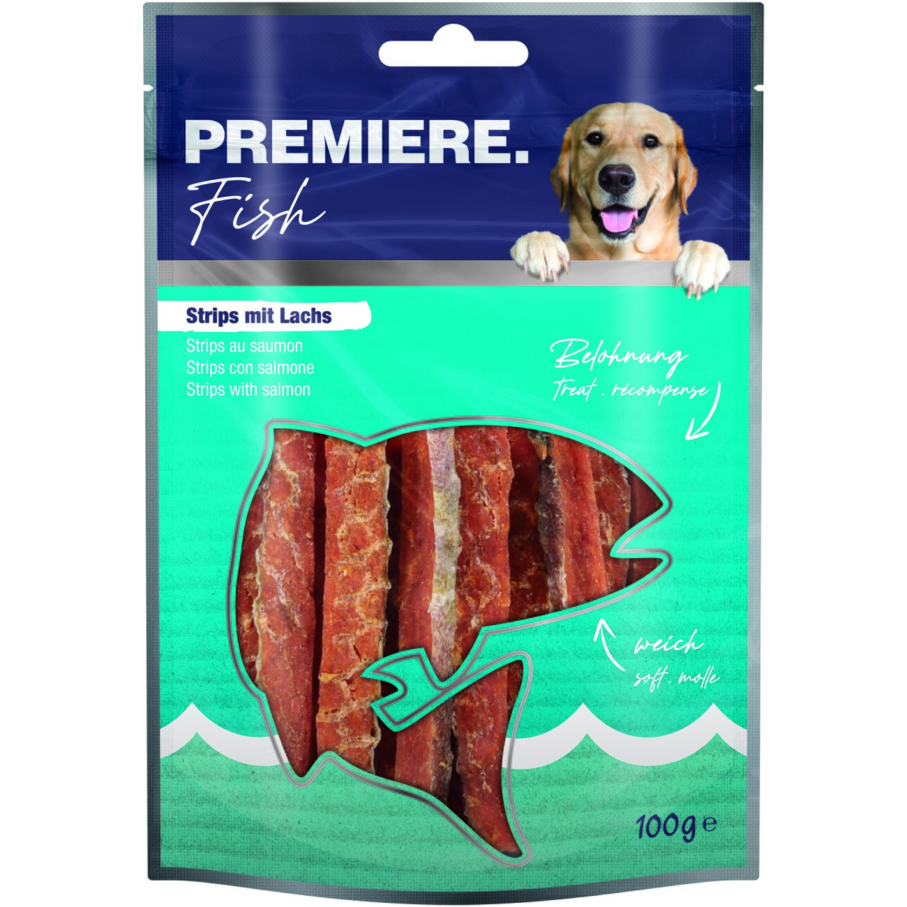 PREMIERE Fish Strips mit Lachs 100g