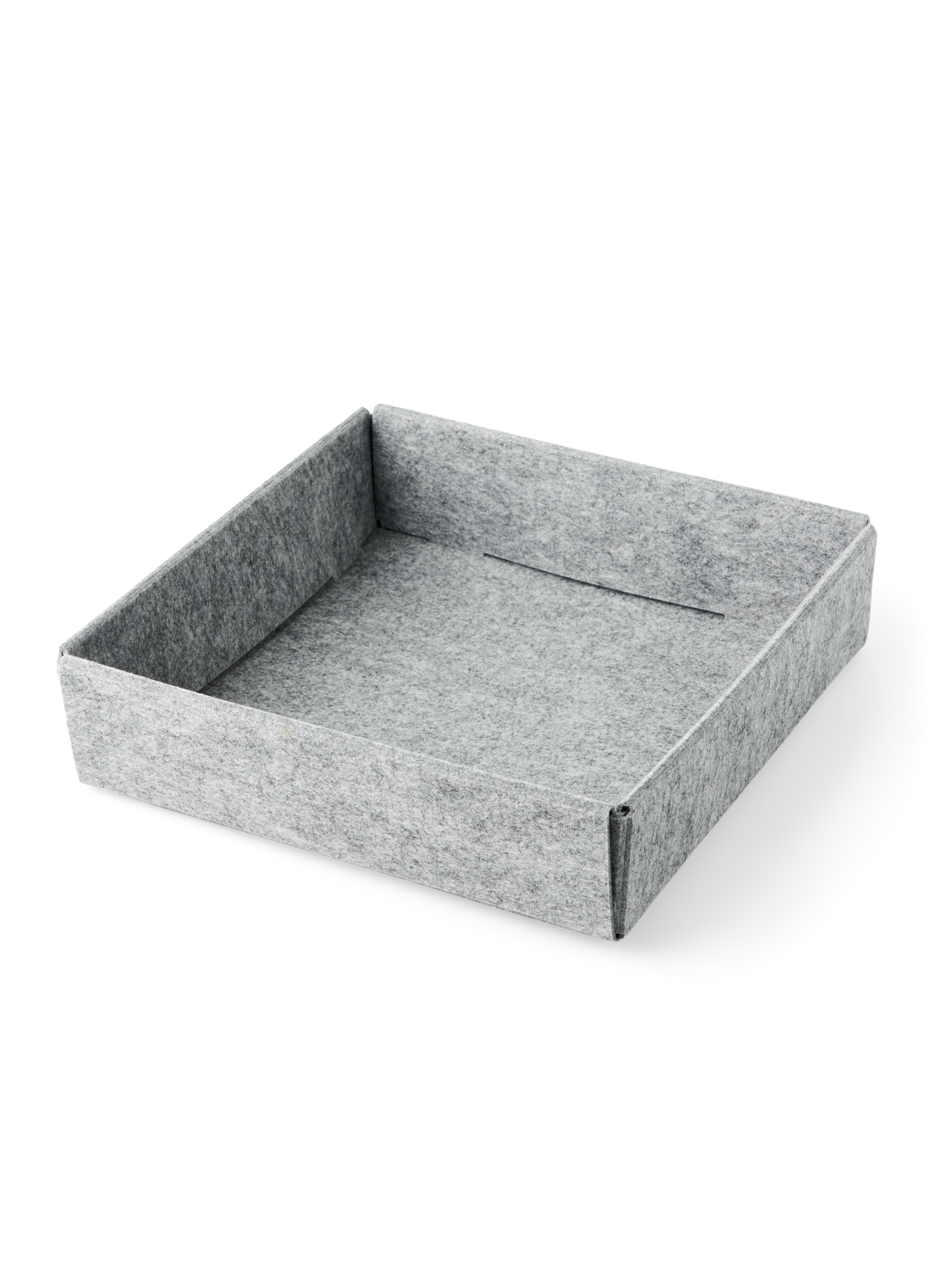 Opbevaringskurv | Polyester. 24 x 24 x 6 cm. | Silver Grey