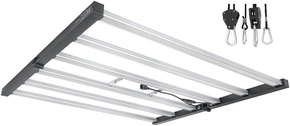 LUMii Black 720 W Vollspektrum Grow LED 6 Bar mit Nito Lampenaufhängung (720 W LED)