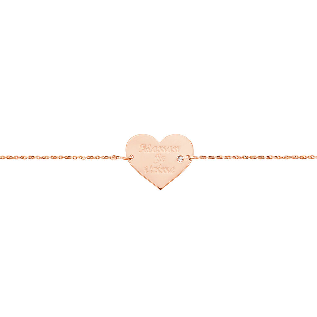Bracelet Sofia Coeur Or Rose Oxyde De Zirconium